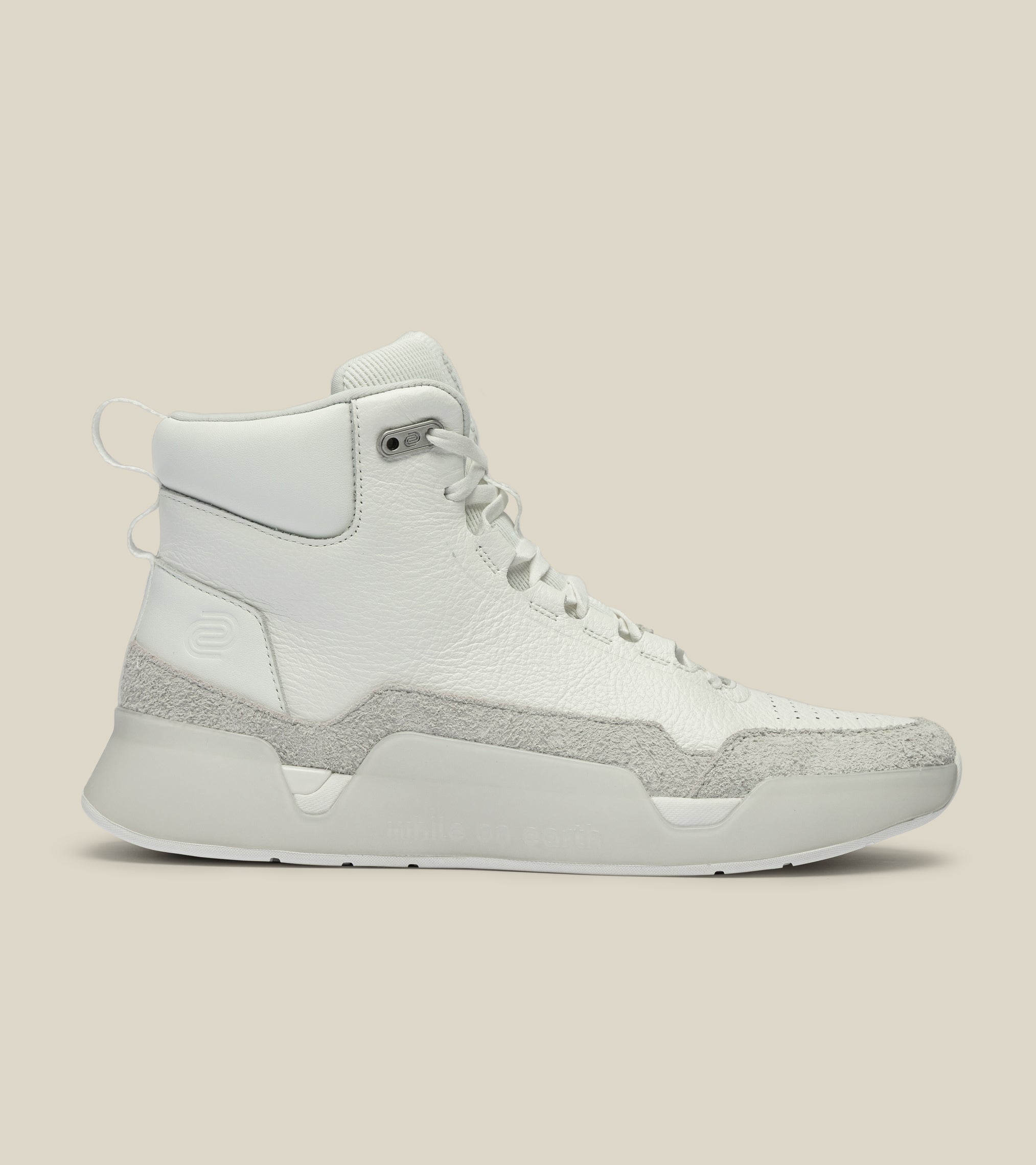men's high-top leather trainer